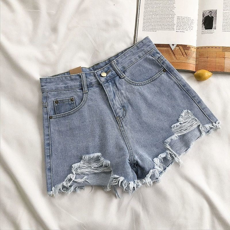 Shorts vaqueros mujer desgastados estilo libre - Vestiria