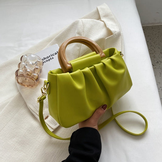 Bolso Mujer Piel Fruncida Elegante - Vestiria