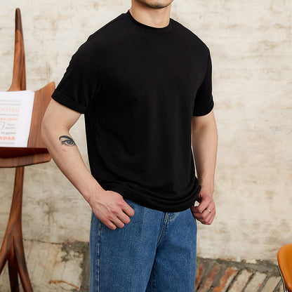 Camiseta Hombre Clásica Tejido Elástico Suave