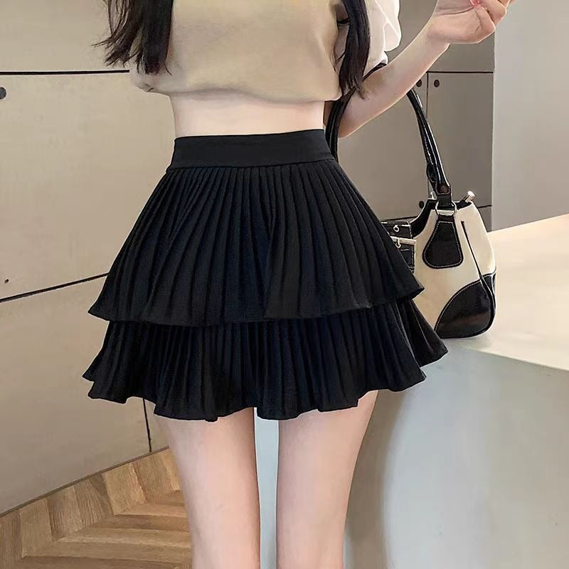 Falda Plisada Mujer Capas Sueltas Elegante