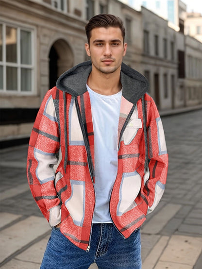 Chaqueta Hombre Cuadros Abrigo Deportivo - Vestiria