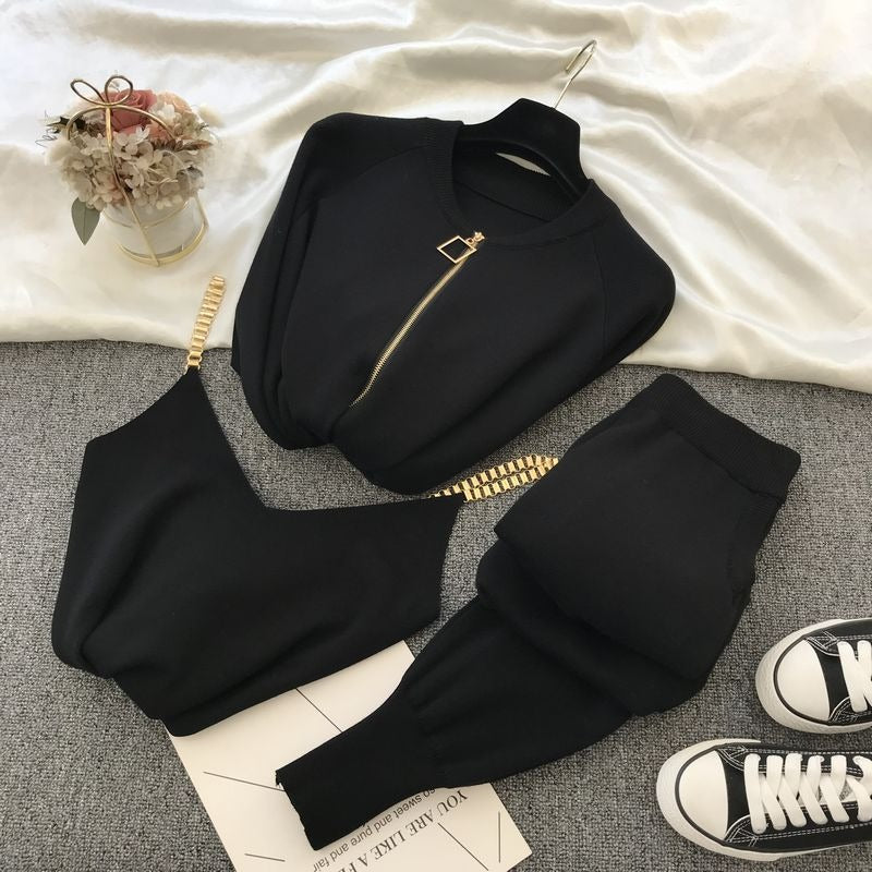 Chaqueta mujer cuello redondo cremallera metalizada moda