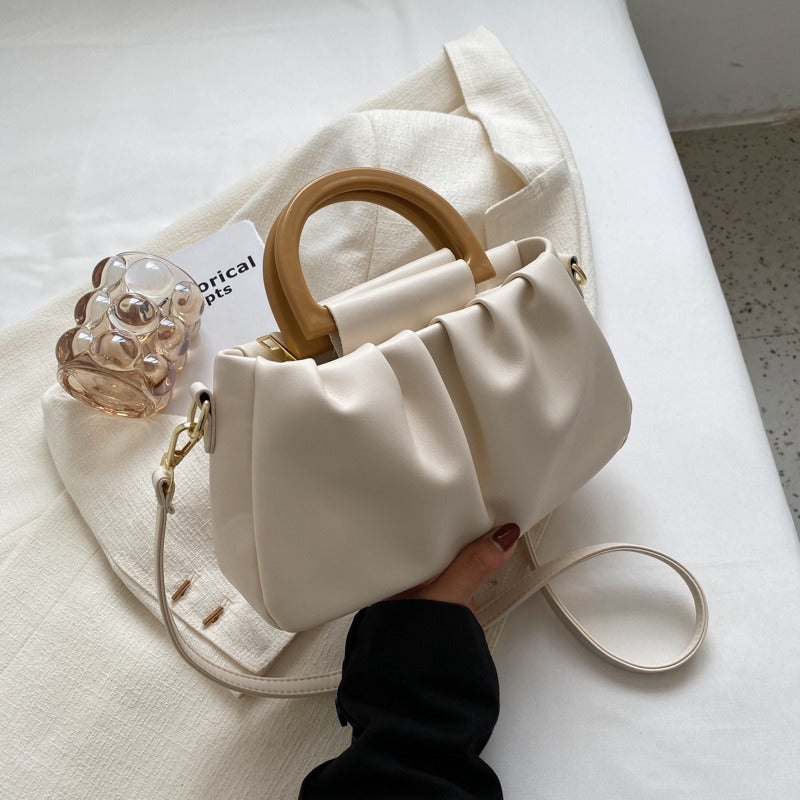 Bolso Mujer Piel Fruncida Elegante