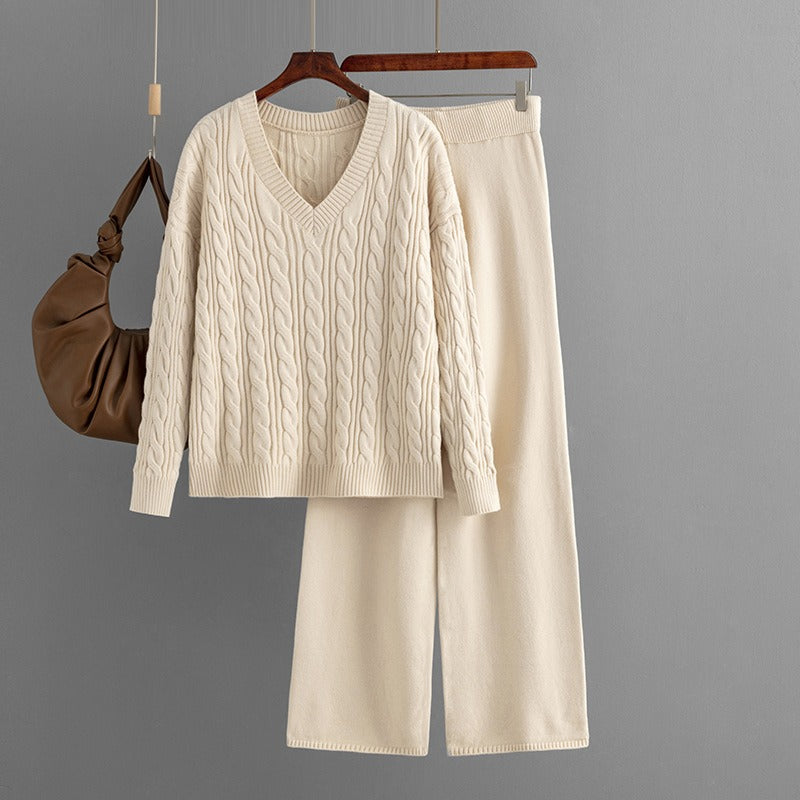 Traje tejido femenino elegante