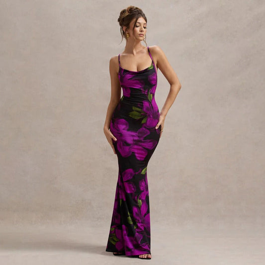 Vestido Mujer Largo Estampado Floral Elegante - Vestiria