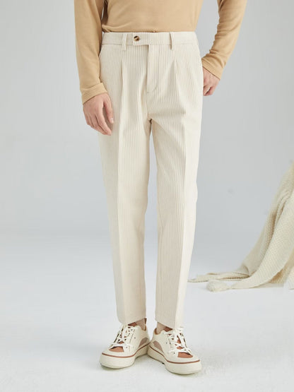 Pantalones Hombre Corte Clásico Pana Resistente