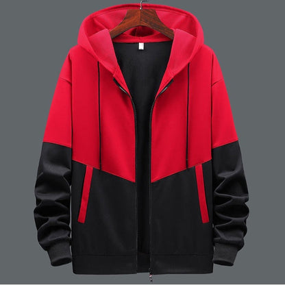 Chaquetón Hombre Doble Color con Capucha y Cremallera