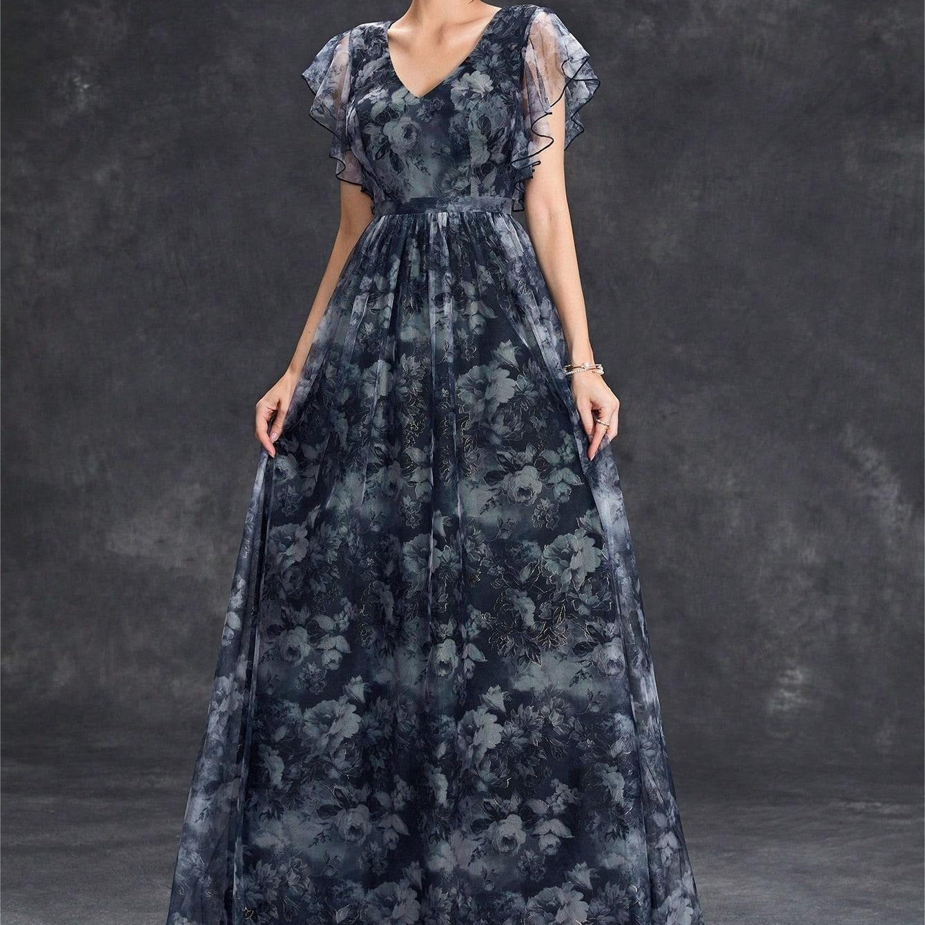 Vestido largo mujer gasa estampada estilo bohemio
