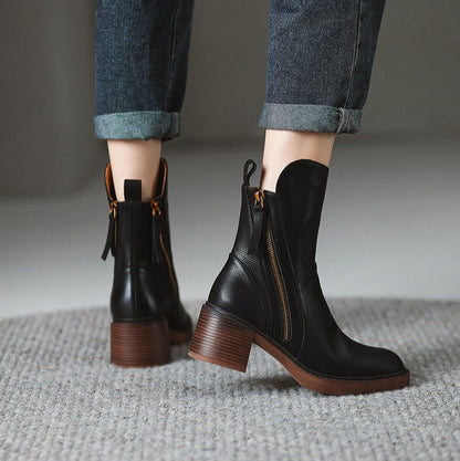 Botas Mujer Plataforma Alta con Cremallera Lateral Estilo Chic
