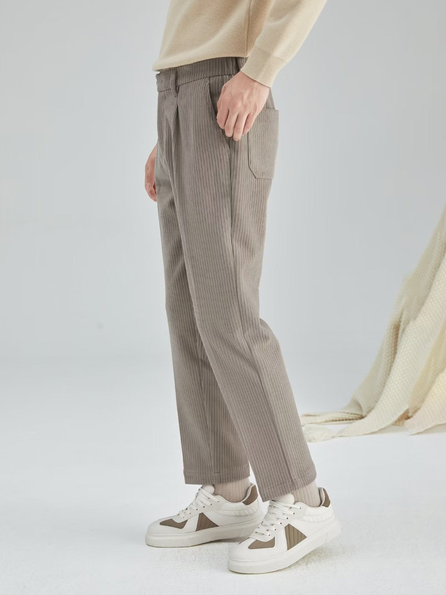Pantalones Hombre Corte Clásico Pana Resistente