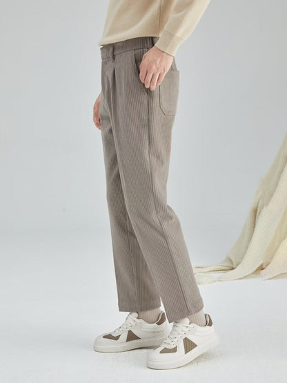 Pantalones Hombre Corte Clásico Pana Resistente