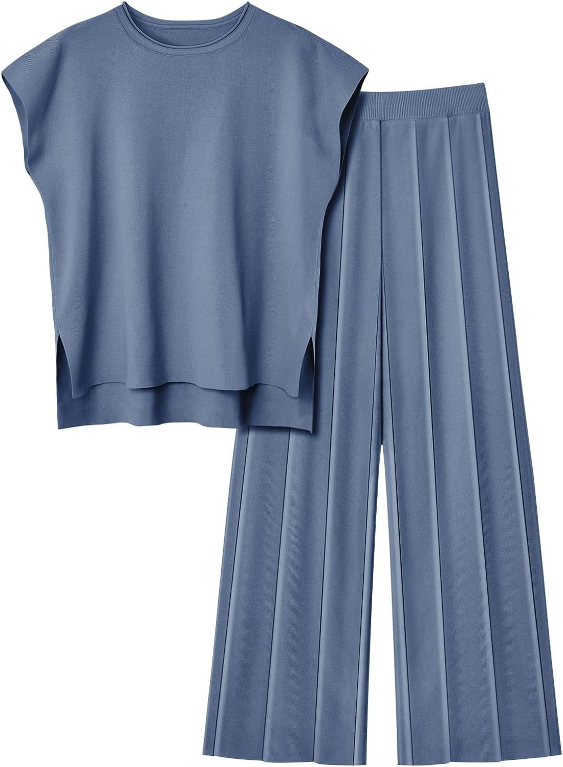 Pantalón Plisado y Top Sin Mangas Conjunto Femenino - Vestiria