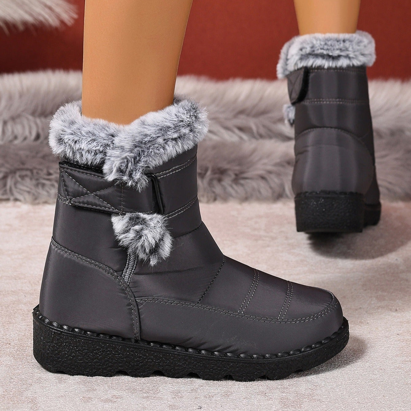 Botas Mujer Invierno Lana Caliente Impermeables