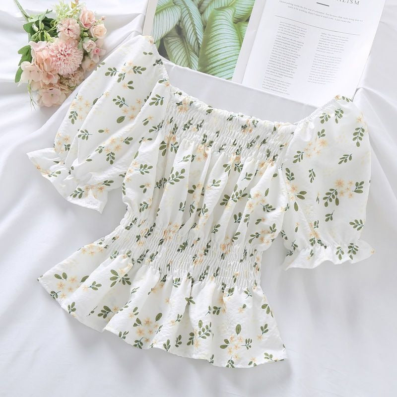 Blusa Floral Romántica con Volantes