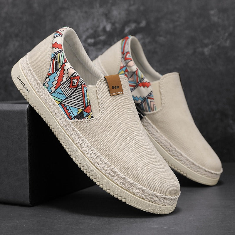 Zapatillas Hombre Lona Estampado Exótico