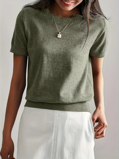 Camisa Punto Cuello Redondo Cómoda