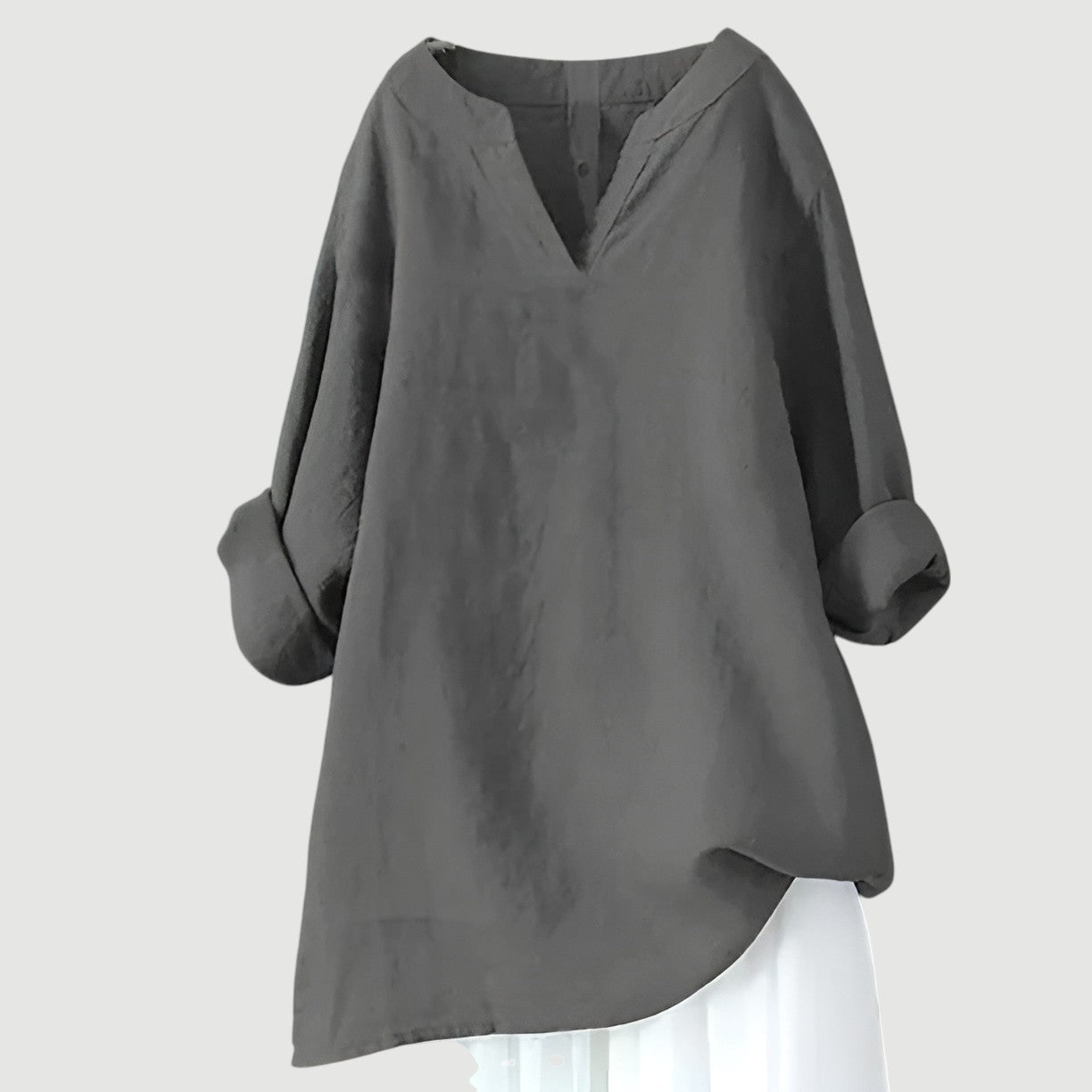 Vestido mujer holgado con escote en V elegante