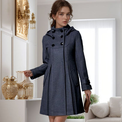 Abrigo Mujer Invierno Reversible Cálido con Bolsillos
