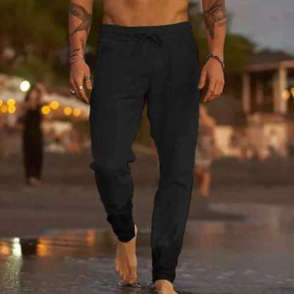 Pantalones Lino Hombre Clásicos Frescos