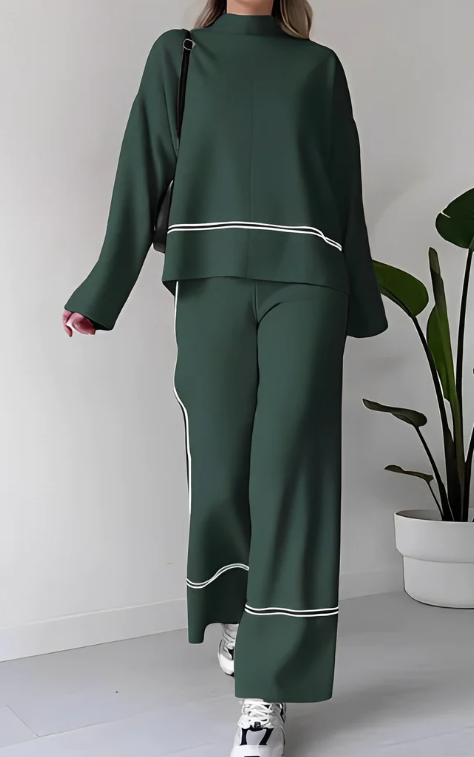 Conjunto Mujer Primavera Suéter y Pantalón Cómodo