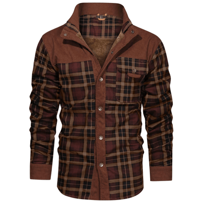 Chaqueta de franela a cuadros resistente para hombre