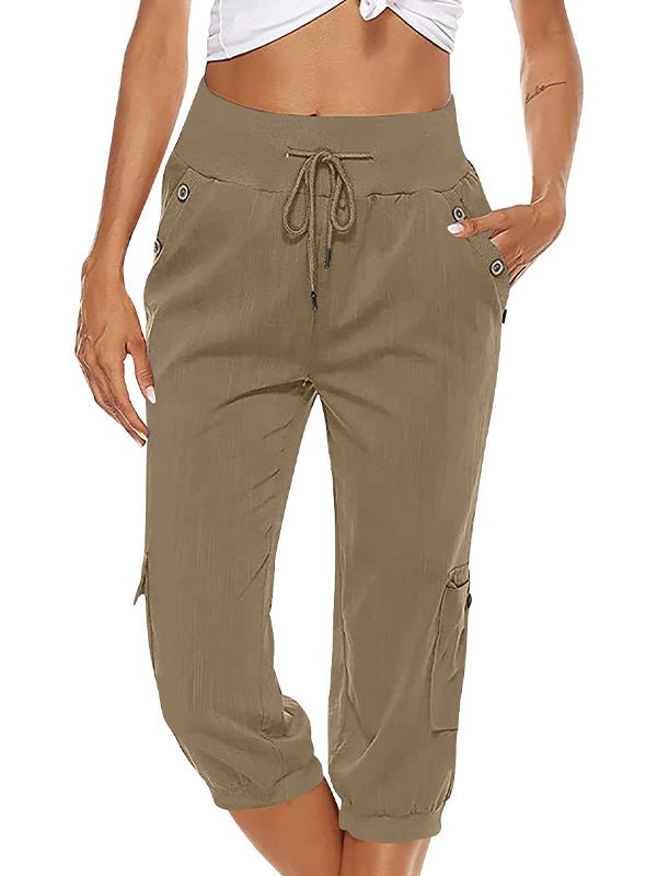 Pantalones Capri Cómodos con Bolsillos Prácticos