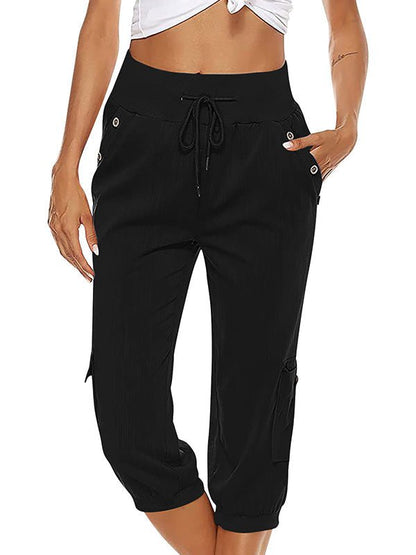 Pantalones Capri Cómodos con Bolsillos Prácticos