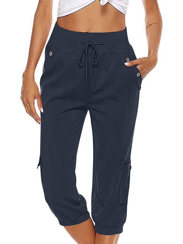 Pantalones Capri Cómodos con Bolsillos Prácticos