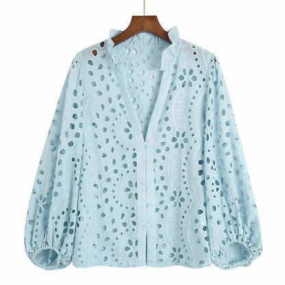 Blusa Mujer Estilo Boho Con Recortes
