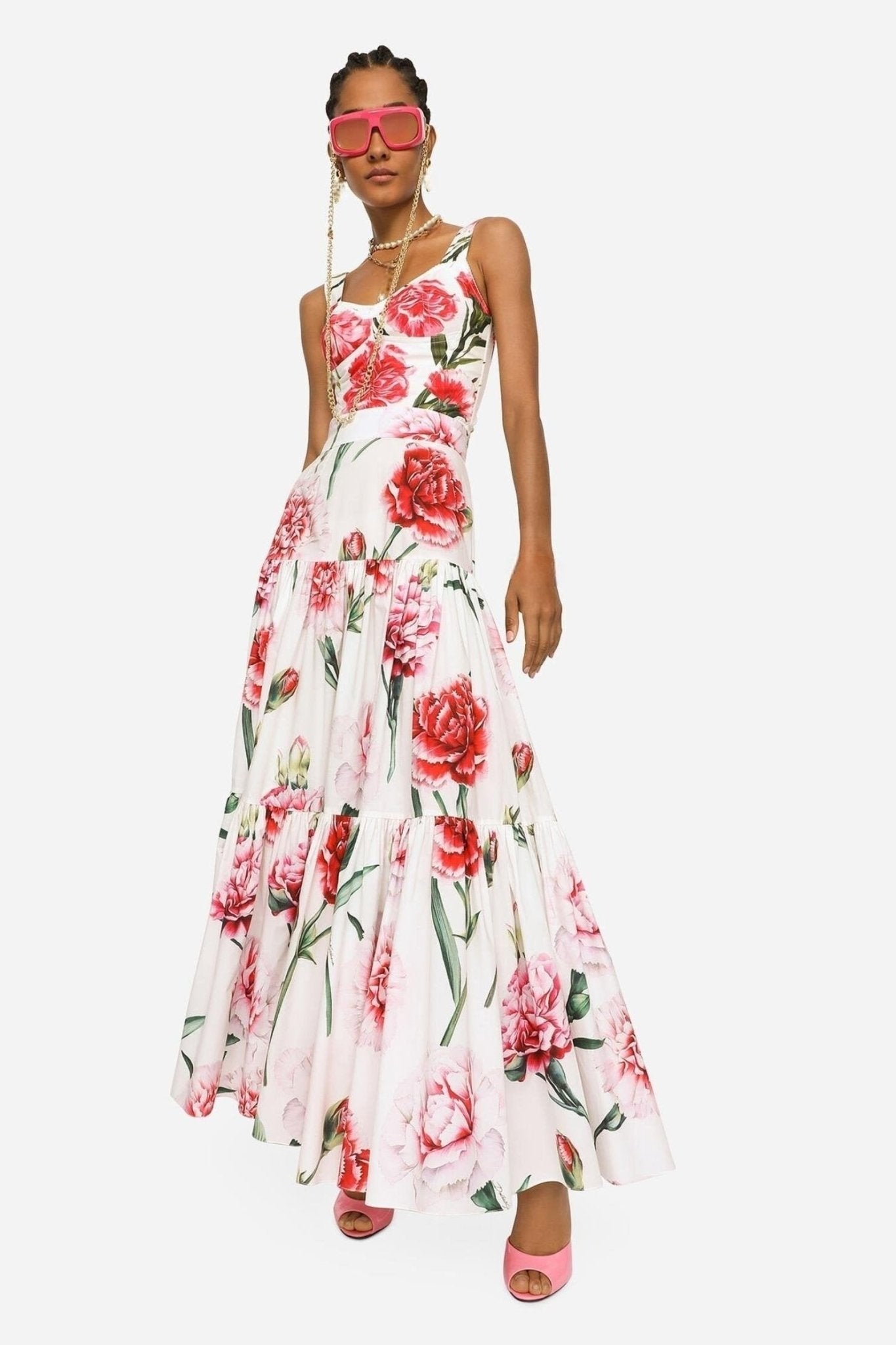 Vestido Maxi Estampado con Tirantes Originales - Vestiria