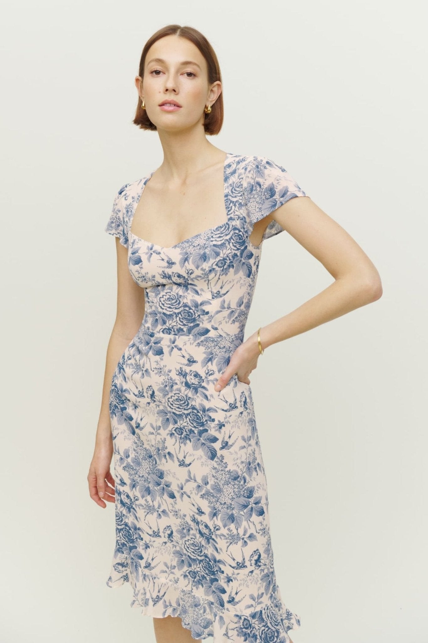 Vestido Midi Estampado Florado Elegante - Vestiria