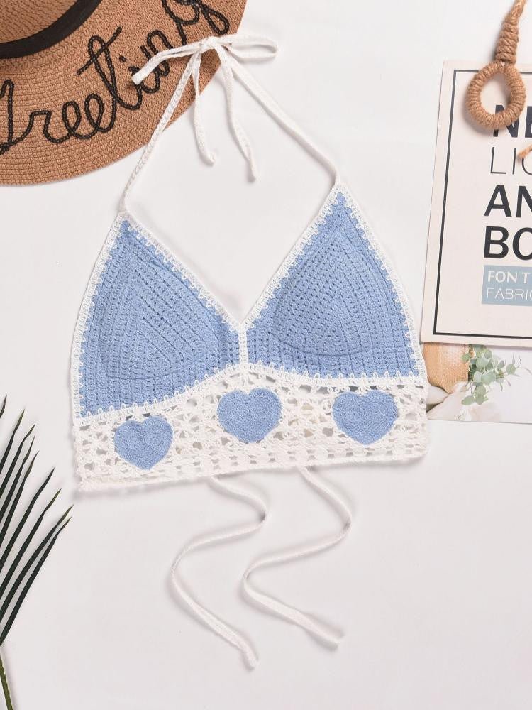 Sujetador corazón crochet romántico