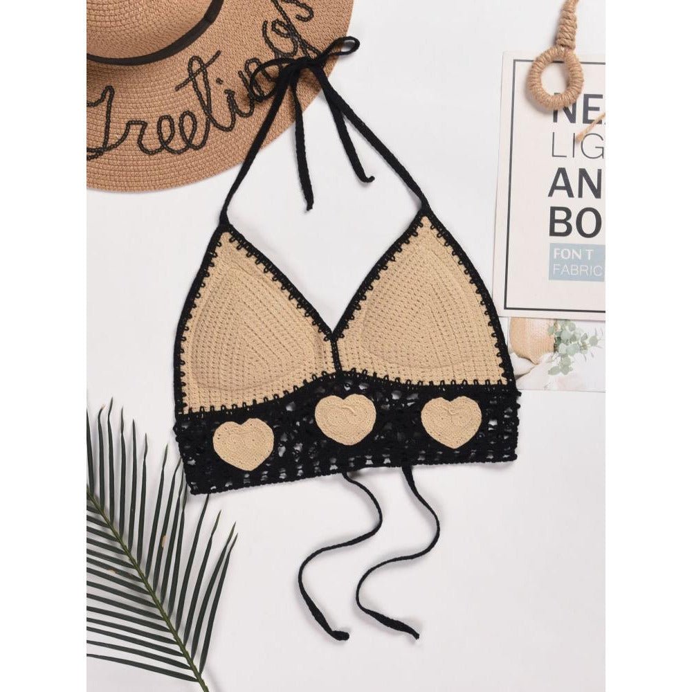 Sujetador corazón crochet romántico