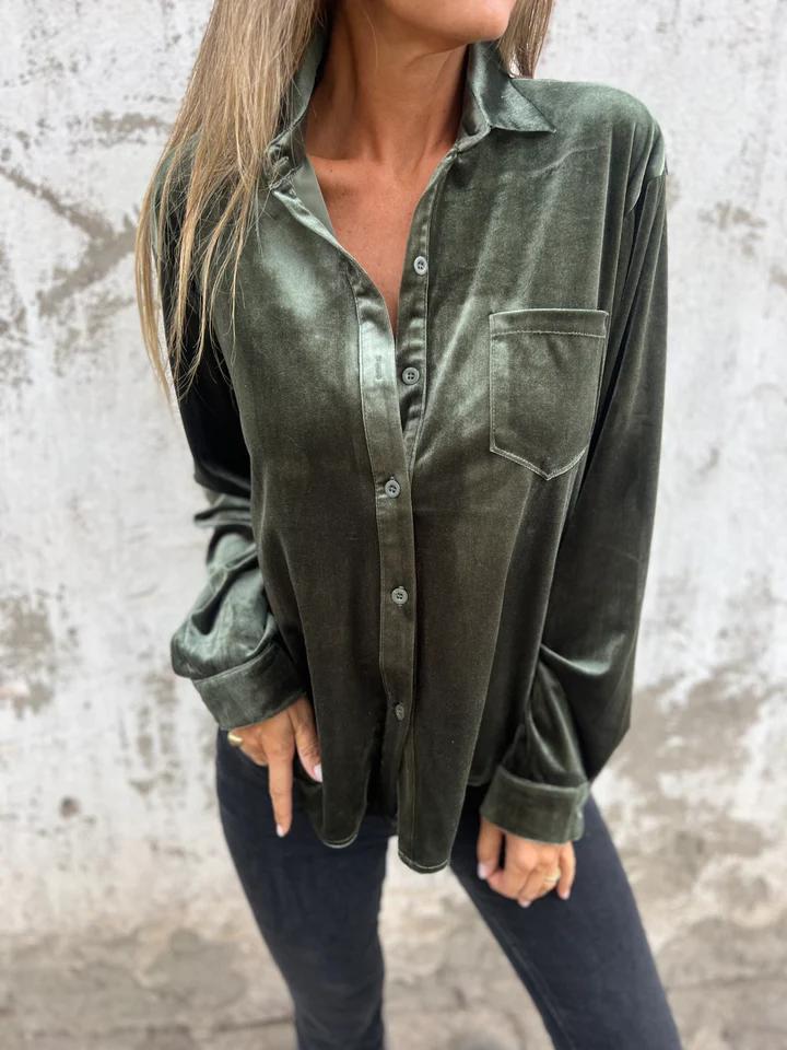 Camisa Terciopelo Lujosa Mujer