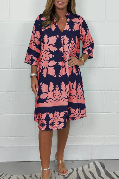 Vestido Largo Floral Elegante con Escote en V