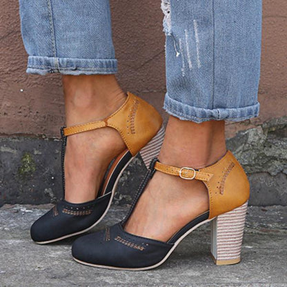 Sandalias cómodas con tacón bajo y estilo chic