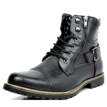 Botas de moto de cuero genuino