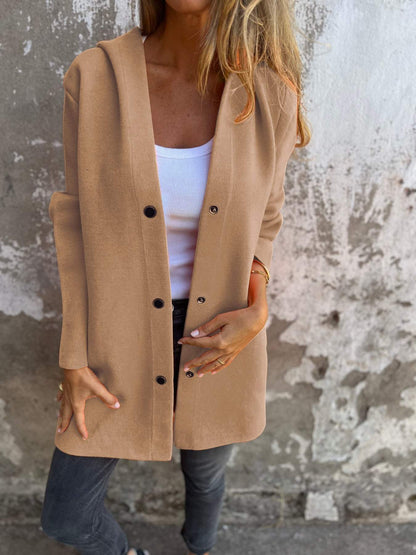 Chaqueta casual con capucha y cierre fácil