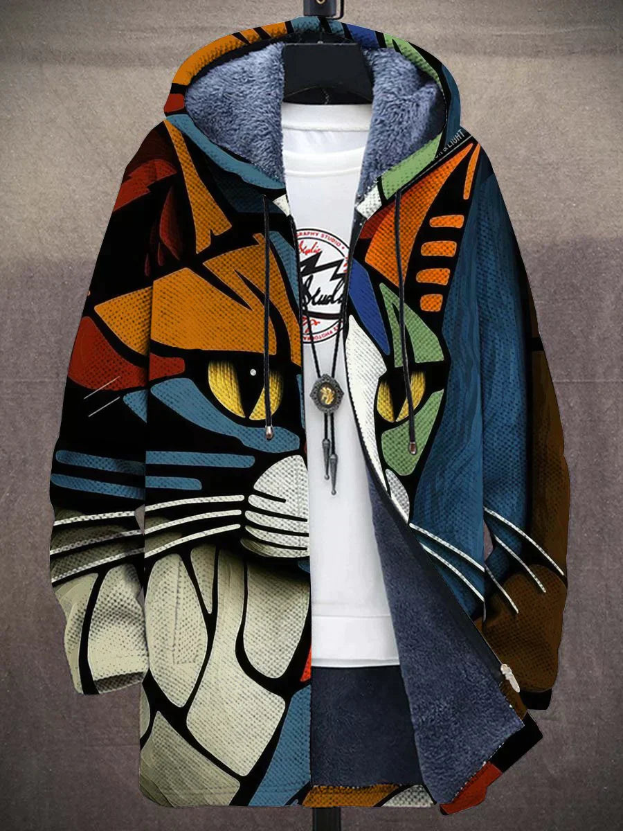 Chaqueta Cárdigan con Capucha y Estampado Moderno Mujer - Vestiria