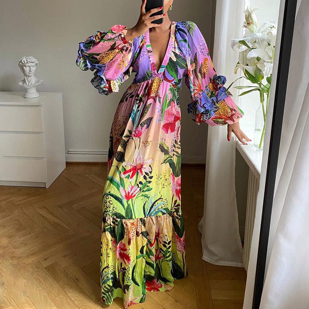 Vestido Floral Estilo A Línea Elegante - Vestiria