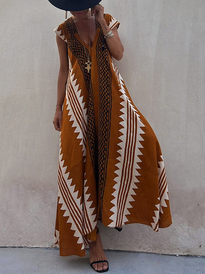 Vestido Maxi Mujer Escote V Elegante