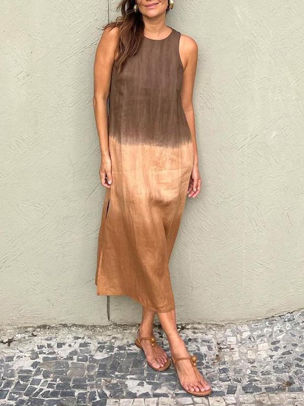 Vestido Largo de Verano sin Mangas Estampado