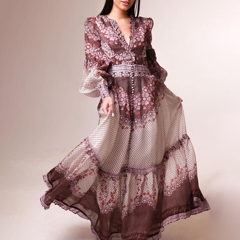 Vestido Mujer Estampado V Elegante - Vestiria