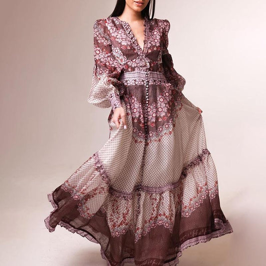Vestido Mujer Estampado V Elegante - Vestiria