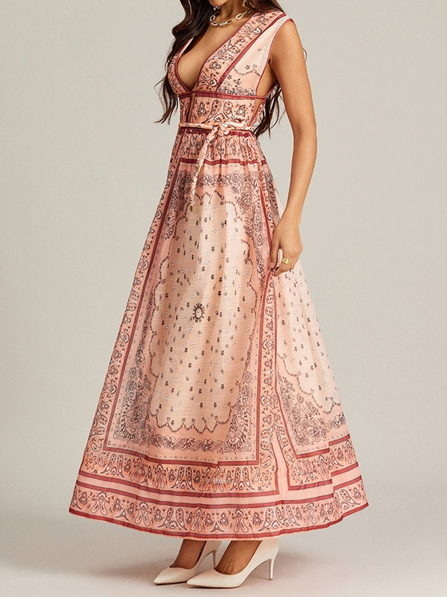 Vestido Largo Elegante Estampado Floral