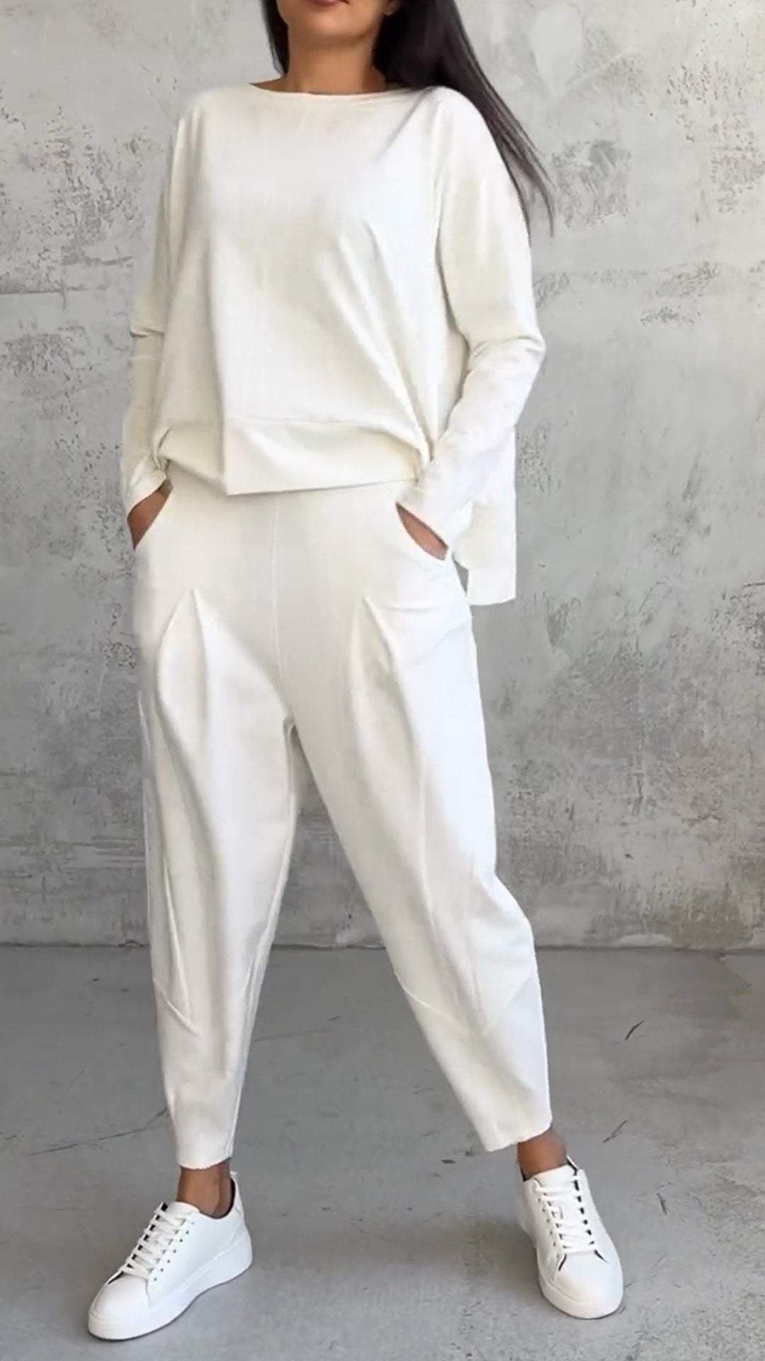 Chaquetilla Mujer Cuello Redondo Pantalón Largo