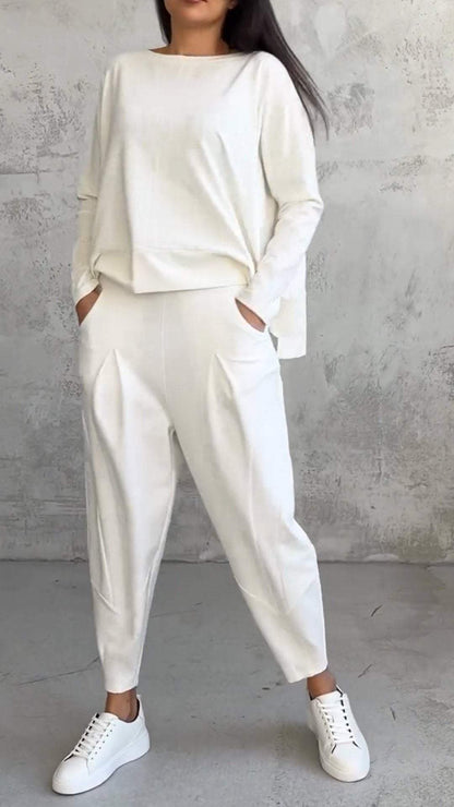 Chaquetilla Mujer Cuello Redondo Pantalón Largo