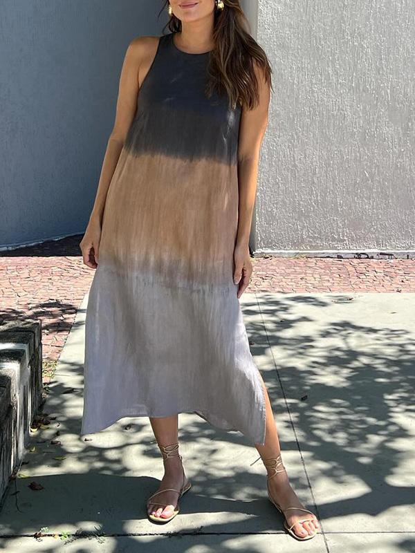 Vestido Largo de Verano sin Mangas Estampado - Vestiria
