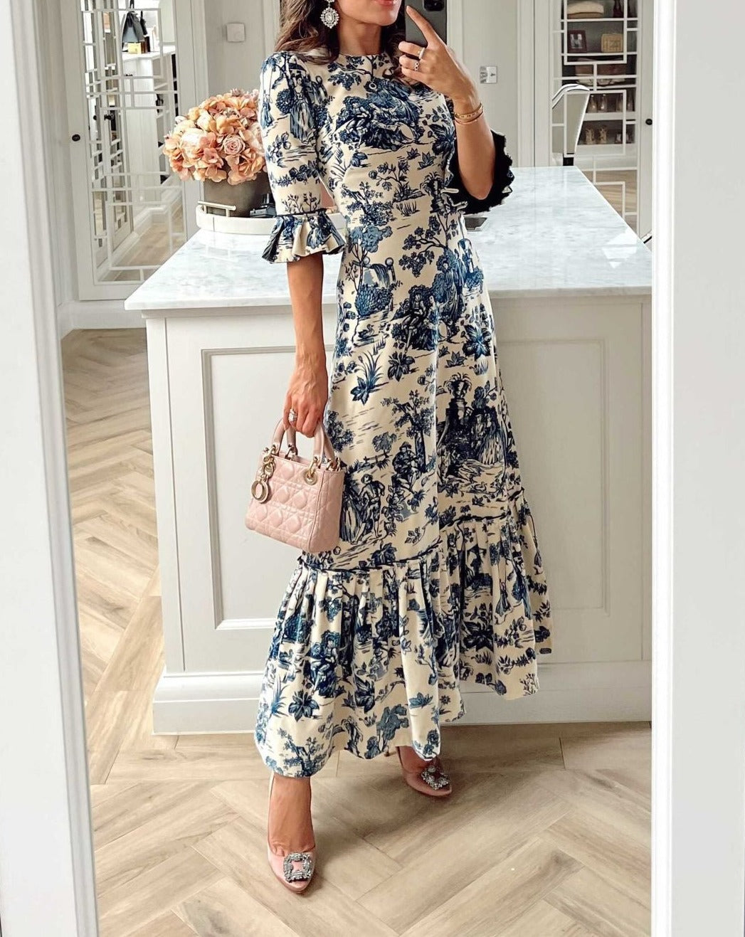 Vestido Maxi Estampado Floral Elegante - Vestiria