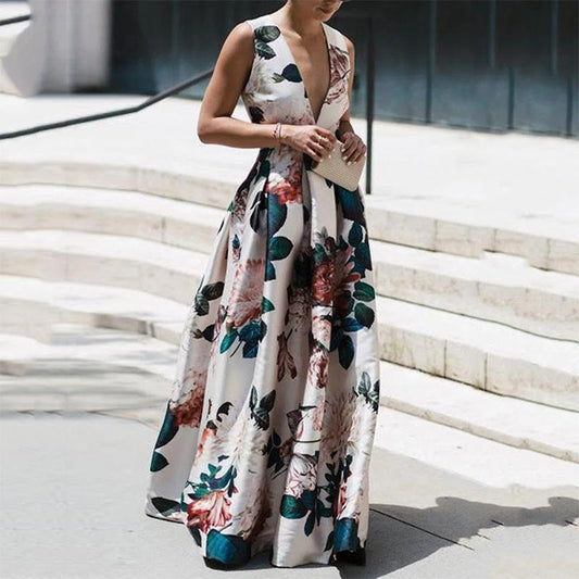 Vestido Estampado Mujer Cuello en V Moda - Vestiria